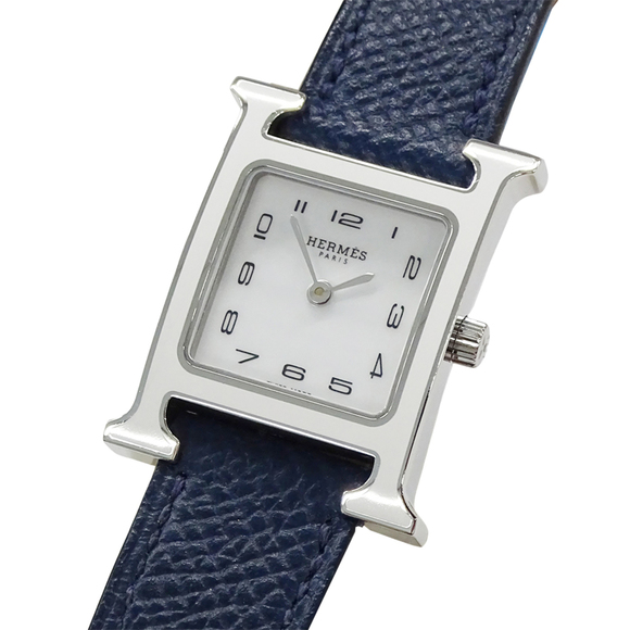 Hermès H Watch Women's Quartz QZ Stainless Steel with Leather Strap HH1.220 W... - Picture 1 of 13